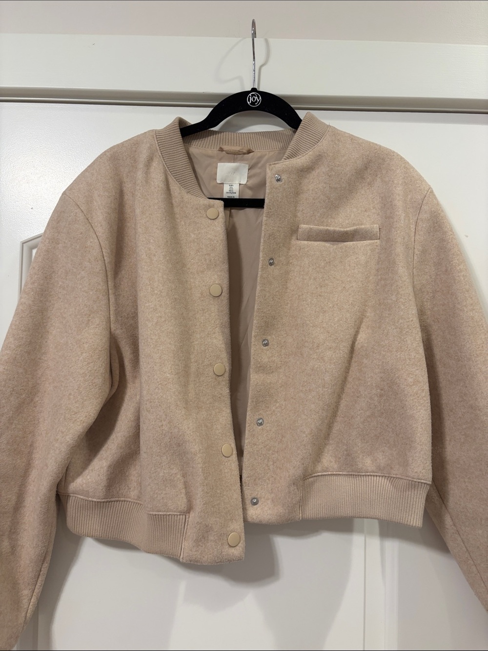 H & M Women's Beige Bomber Jacket